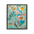 Florida State Beach Map Framed Canvas Print Gallery Image 8