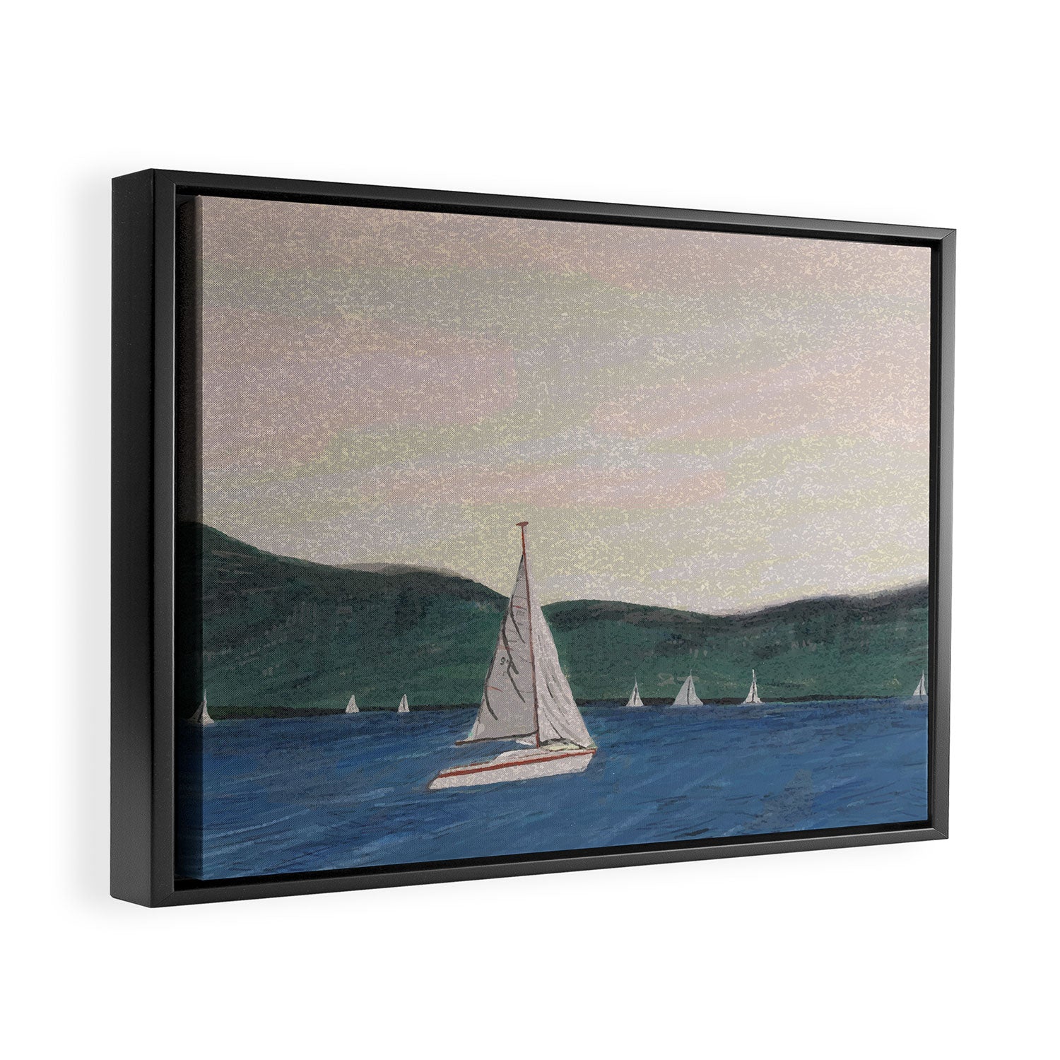 Sailboats.  Framed Canvas Print Gallery Image 2