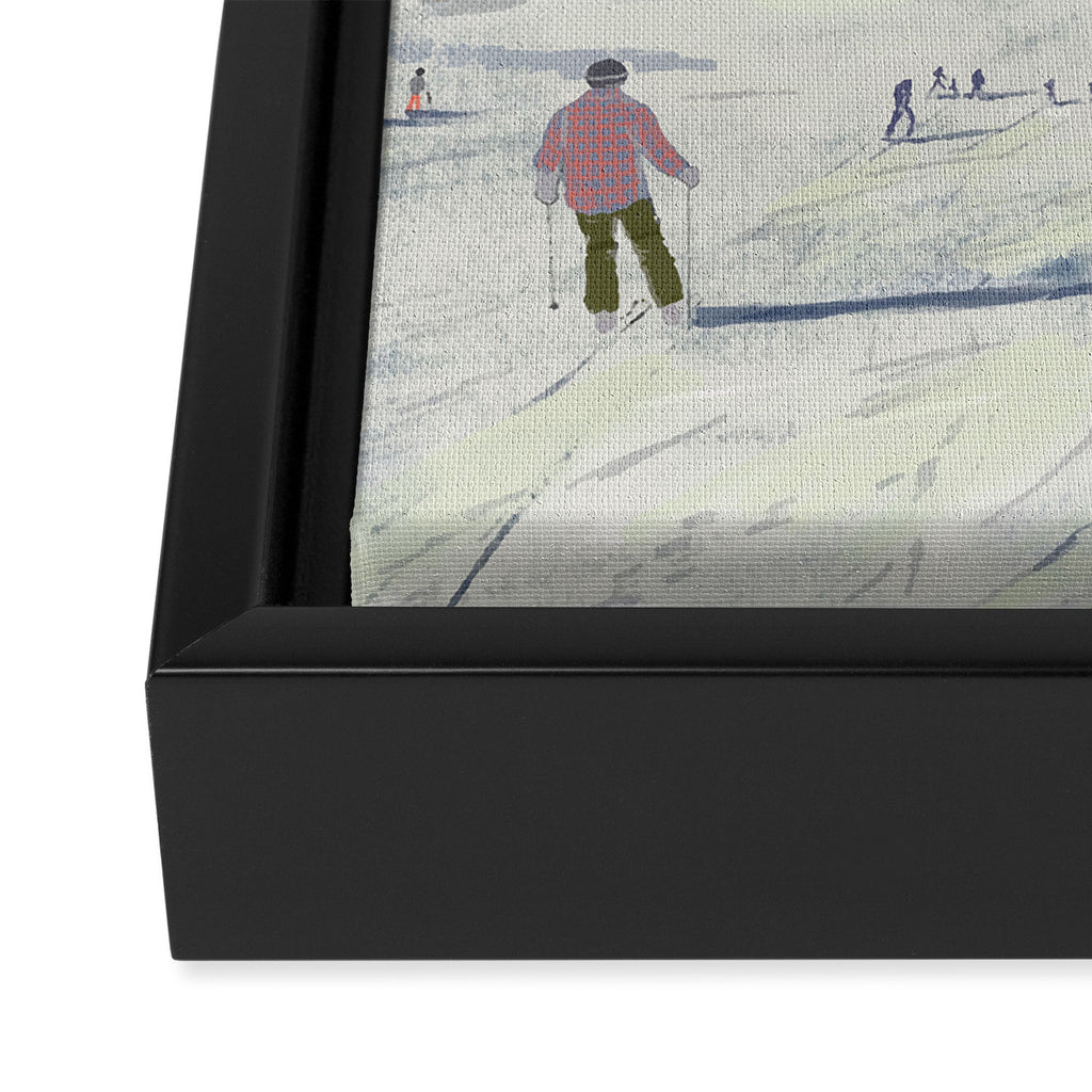 Winter Ski Trip.  Framed Canvas Print Gallery Image 3