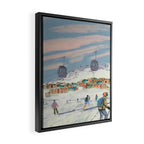 Winter Ski Trip.  Framed Canvas Print Gallery Image 2