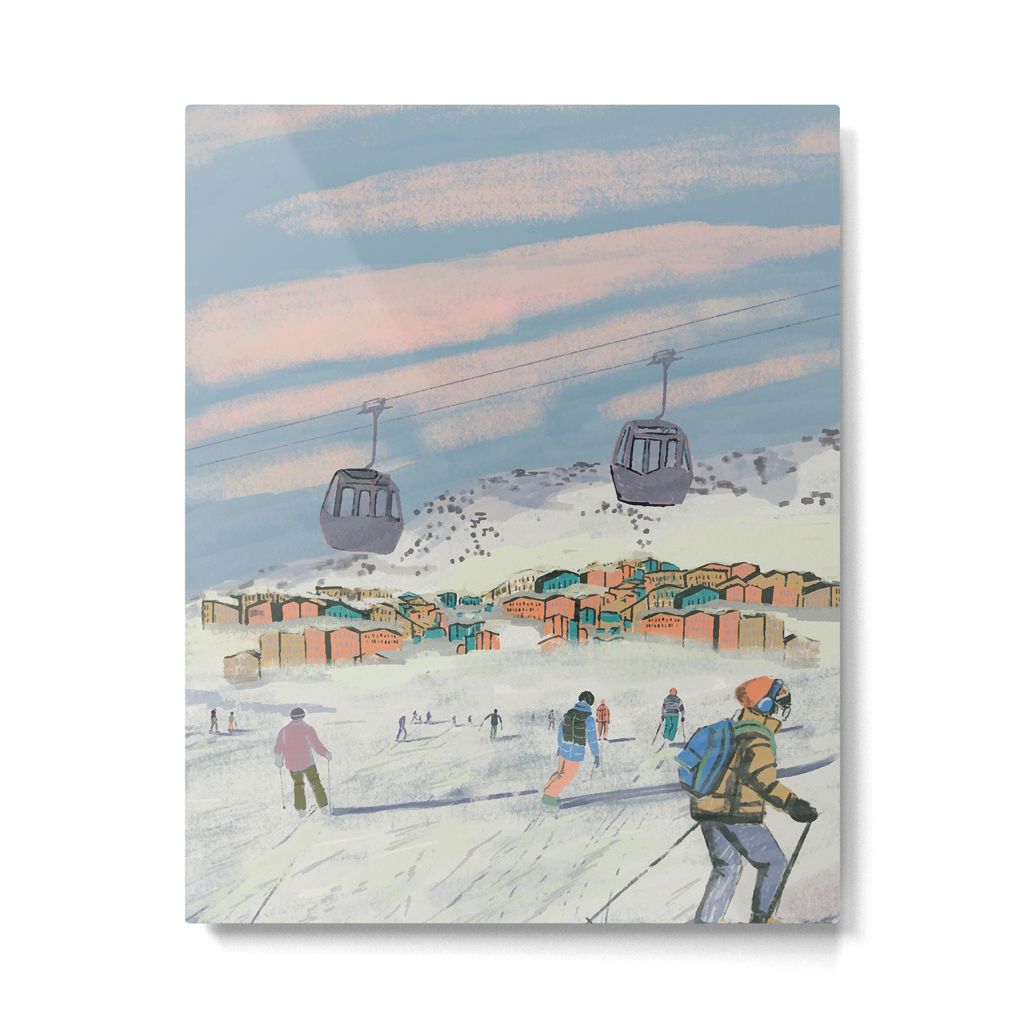Winter Ski Trip.  Metal Print Gallery Image 4