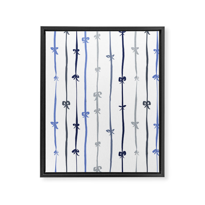 All in a bow - blue Framed Canvas Print Gallery Image 1