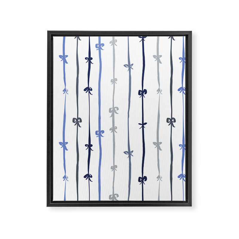 All in a bow - blue Framed Canvas Print Gallery Image 8