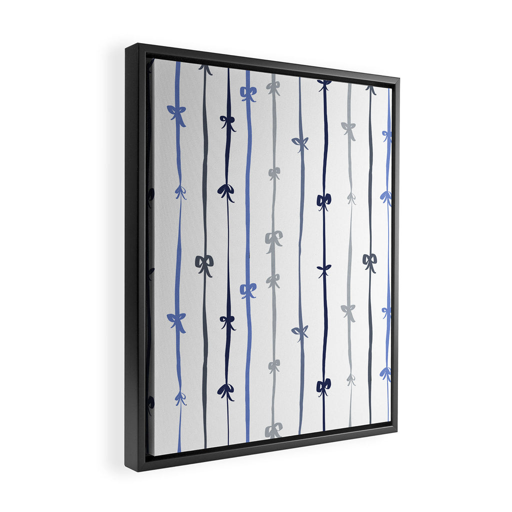 All in a bow - blue Framed Canvas Print Gallery Image 2