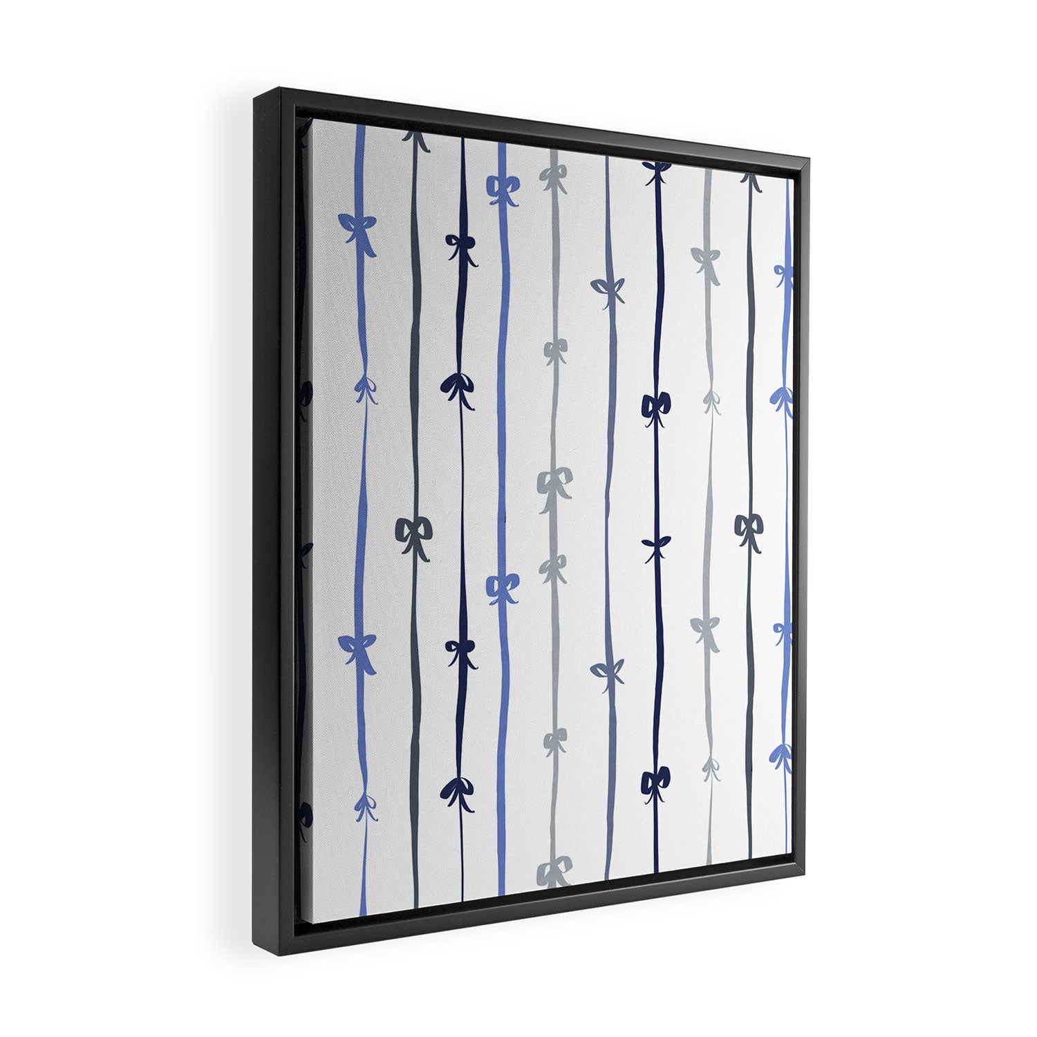 All in a bow - blue Framed Canvas Print Gallery Image 2