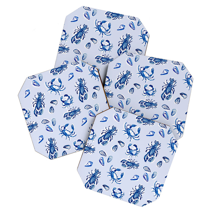 Blue and White Sea Life Coaster Gallery Image 1