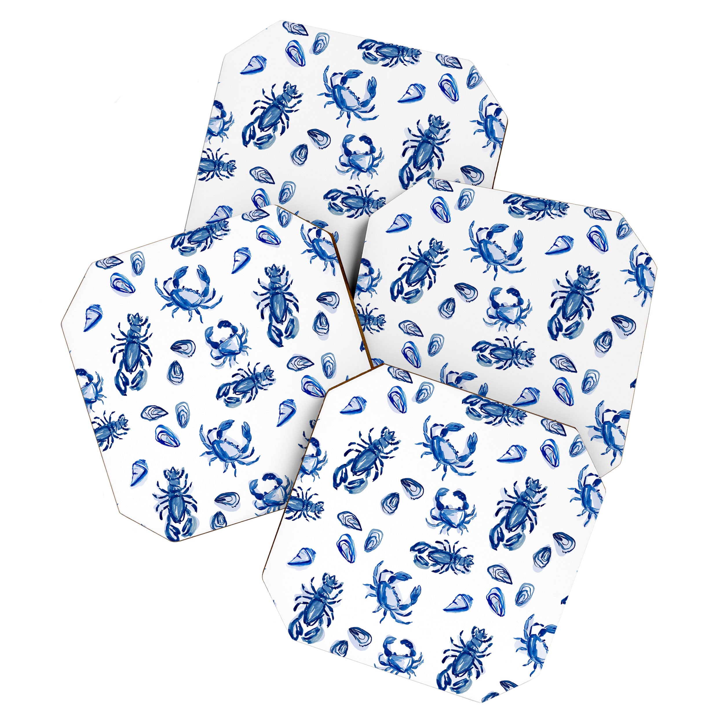 Blue and White Sea Life II Coaster Gallery Image 1