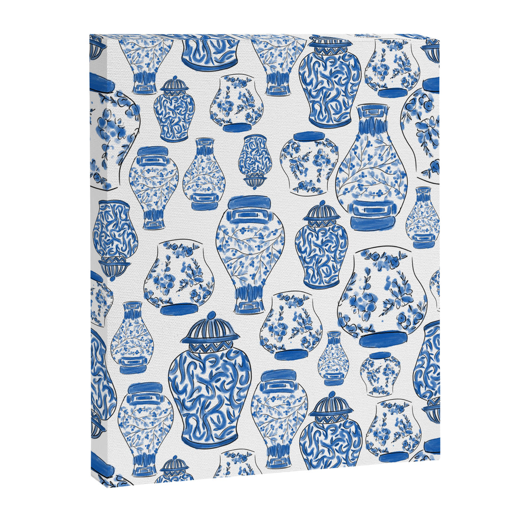 Chinoiserie Blue and White Jars Canvas Print Gallery Image 6