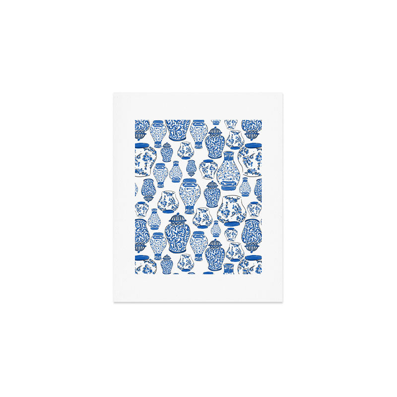 Chinoiserie Blue and White Jars Art Print Gallery Image 1