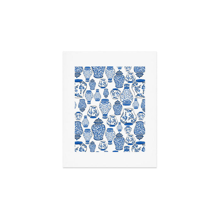 Chinoiserie Blue and White Jars Art Print Gallery Image 1