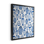 Chinoiserie Blue and White Jars Framed Canvas Print Gallery Image 2