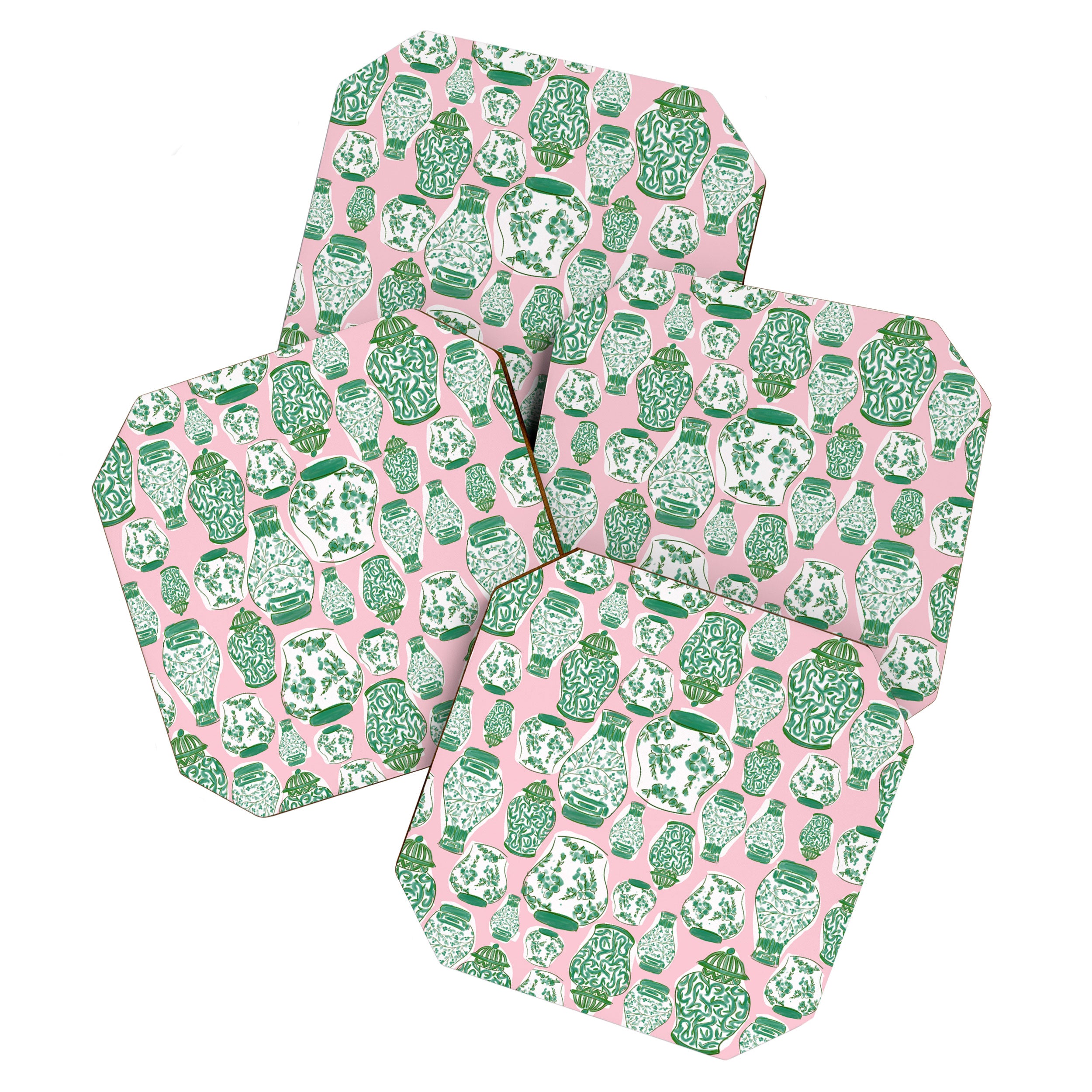 Chinoiserie Jars (Pink) Coaster Gallery Image 1