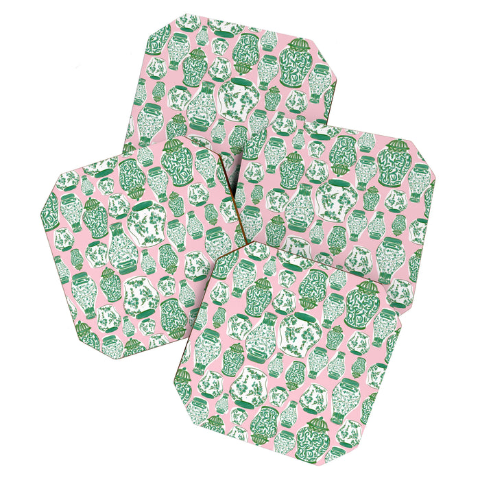 Chinoiserie Jars (Pink) Coaster Gallery Image 1