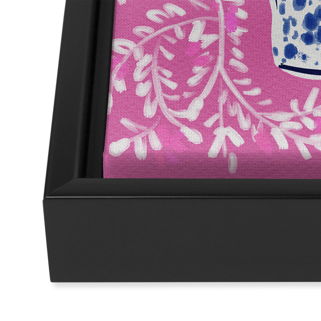 Chinoiserie Pink  Framed Canvas Print Gallery Image 3