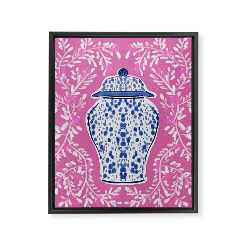 Chinoiserie Pink  Framed Canvas Print Gallery Image 8