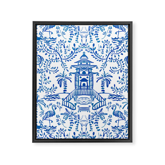 Coastal Chinoiserie  Framed Canvas Print Gallery Image 1