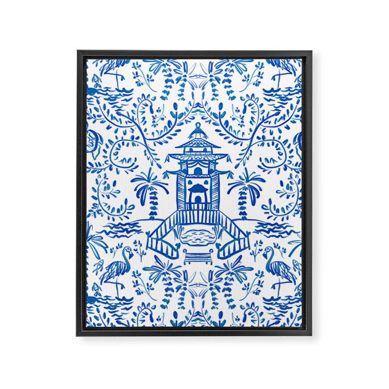 Coastal Chinoiserie  Framed Canvas Print Gallery Image 8