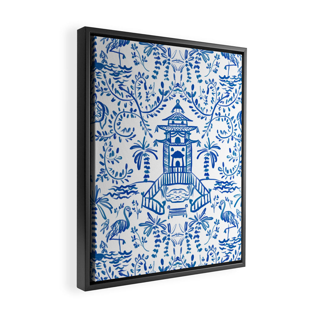 Coastal Chinoiserie  Framed Canvas Print Gallery Image 2