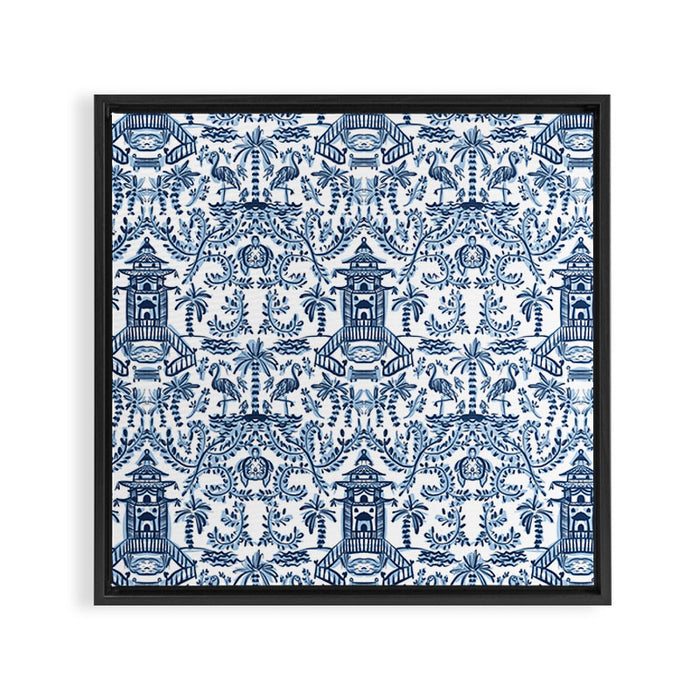 Coastal Chinoiserie II Framed Canvas Print Gallery Image 1