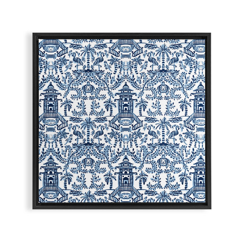 Coastal Chinoiserie II Framed Canvas Print Gallery Image 3
