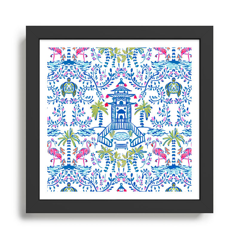 Colorful Coastal Chinoiserie  Framed Art Print Gallery Image 1