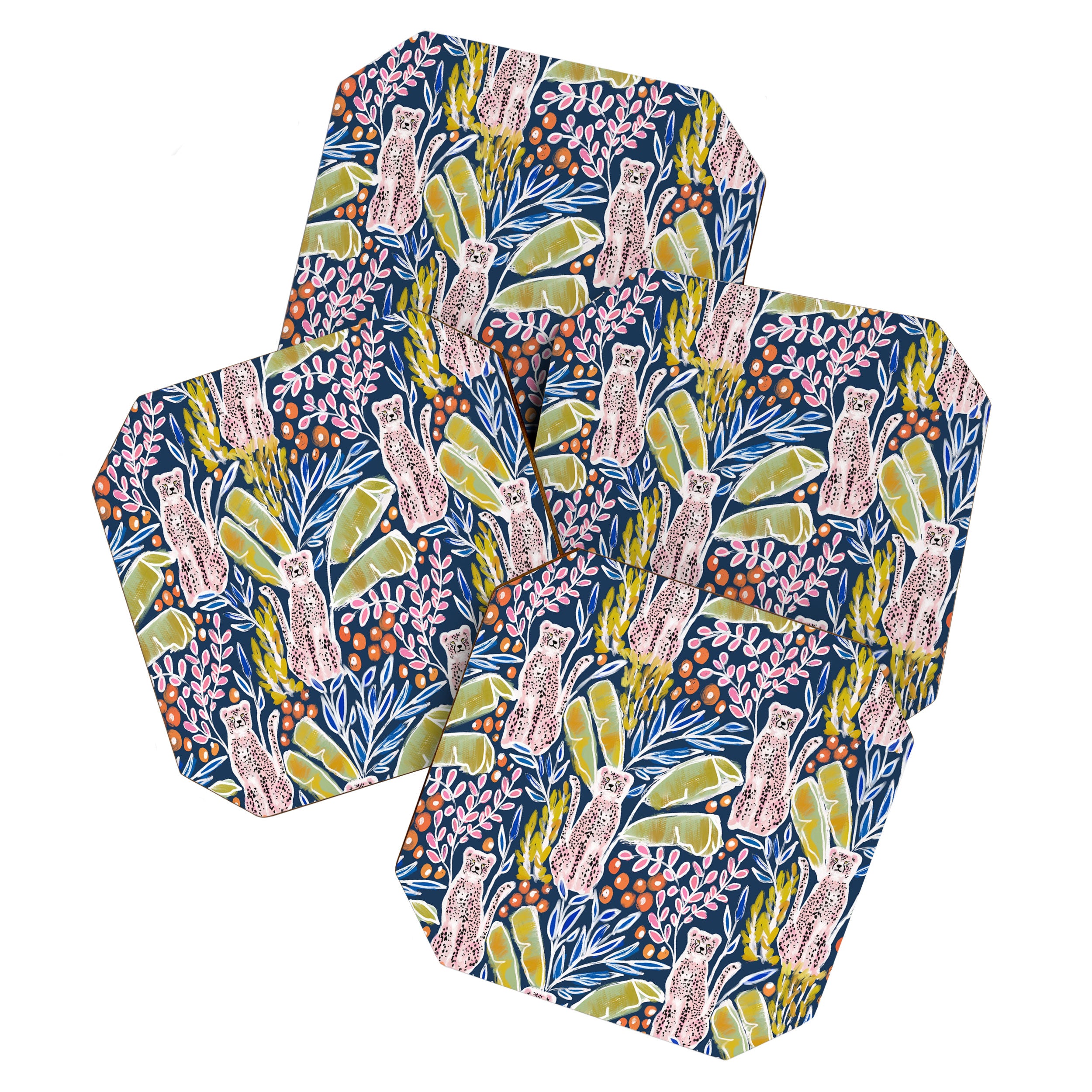 Pink Cheetah Coaster Gallery Image 1