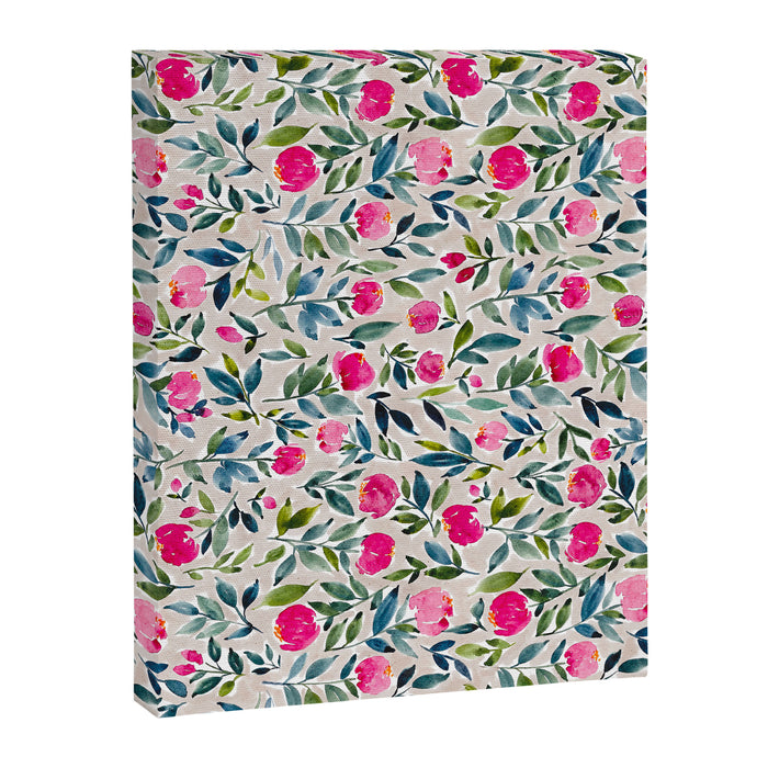 Popping Peonies - Beige Canvas Print Gallery Image 1