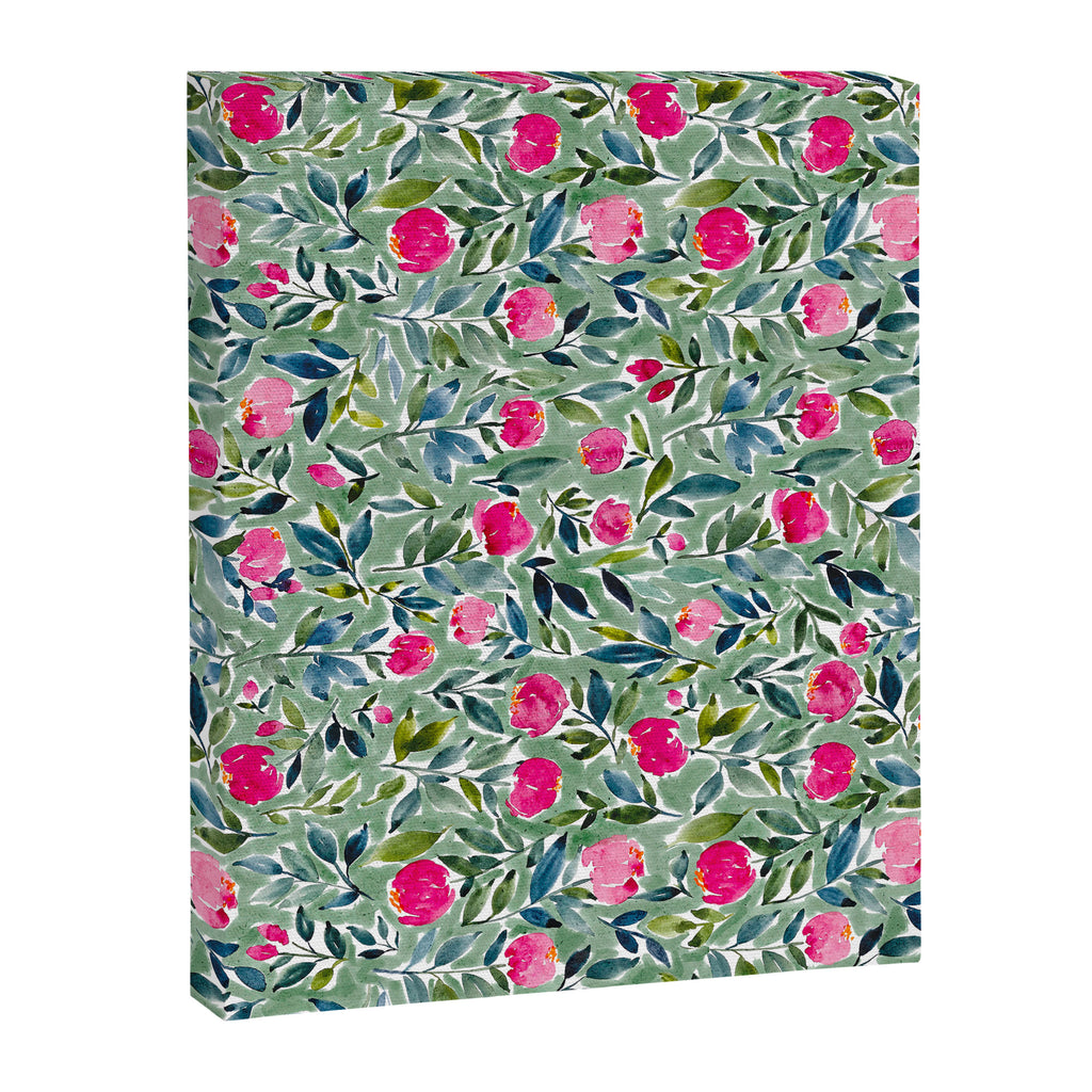 Popping Peonies - Green Canvas Print Gallery Image 6
