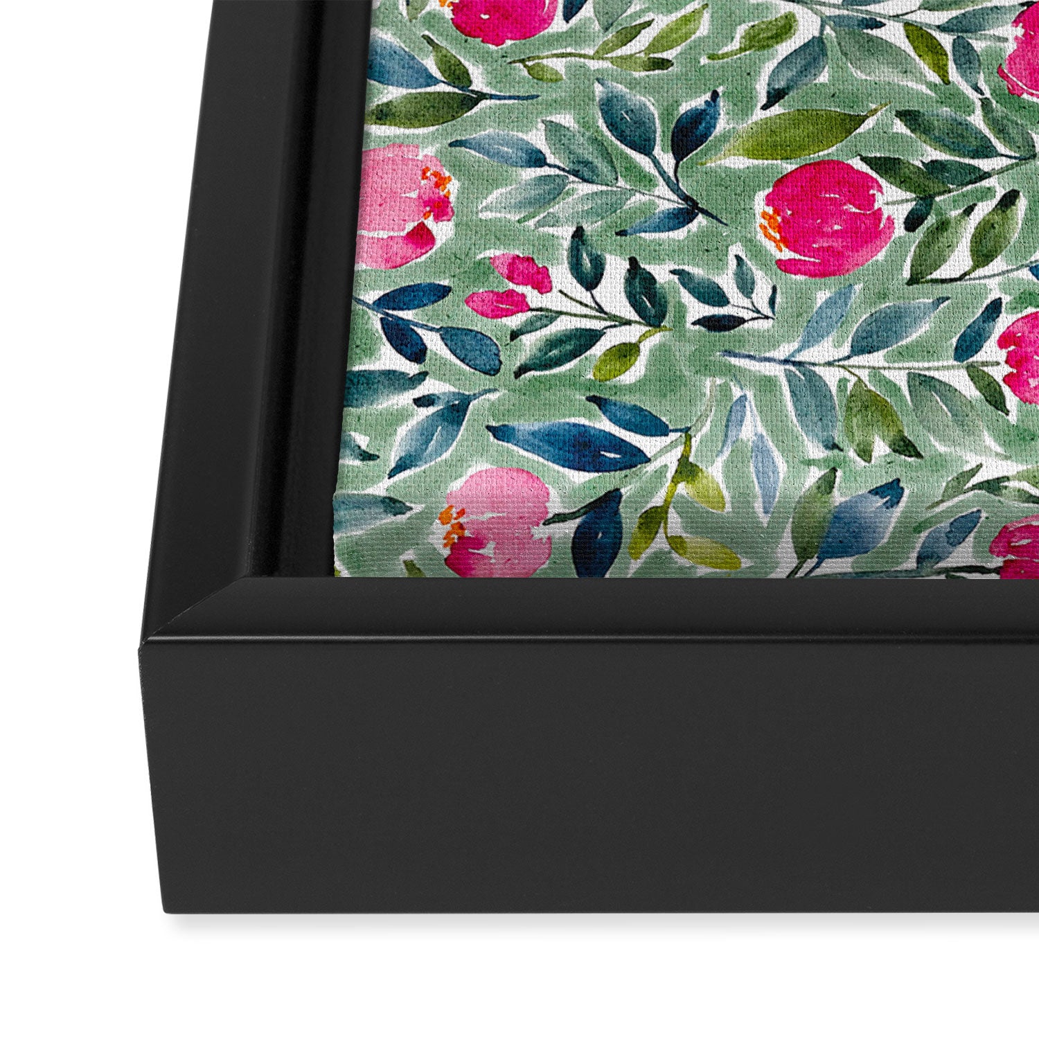 Popping Peonies - Green Framed Canvas Print Gallery Image 3