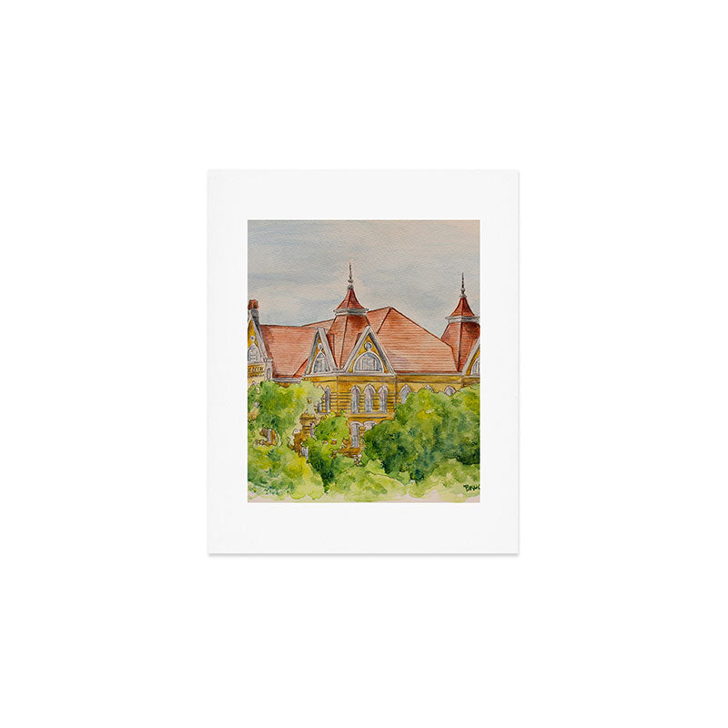 Texas State (SWT) University Old Main Building, San Marcos, TX Art Print Gallery Image 1