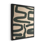 Abstract Retro Maze - Mid Century Modern Lines Green  Framed Canvas Print Gallery Image 2