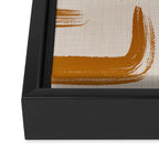 Amber Brushstrokes - Abstract Mid Century Modern Framed Canvas Print Gallery Image 3