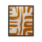 Amber Brushstrokes - Abstract Mid Century Modern Framed Canvas Print Gallery Image 8