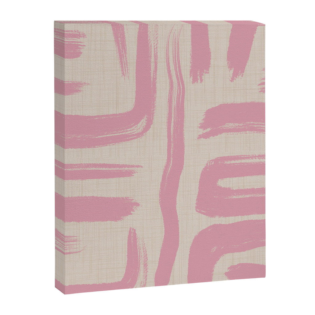 Blush Brushstrokes - Abstract Mid Century Modern Canvas Print Gallery Image 8