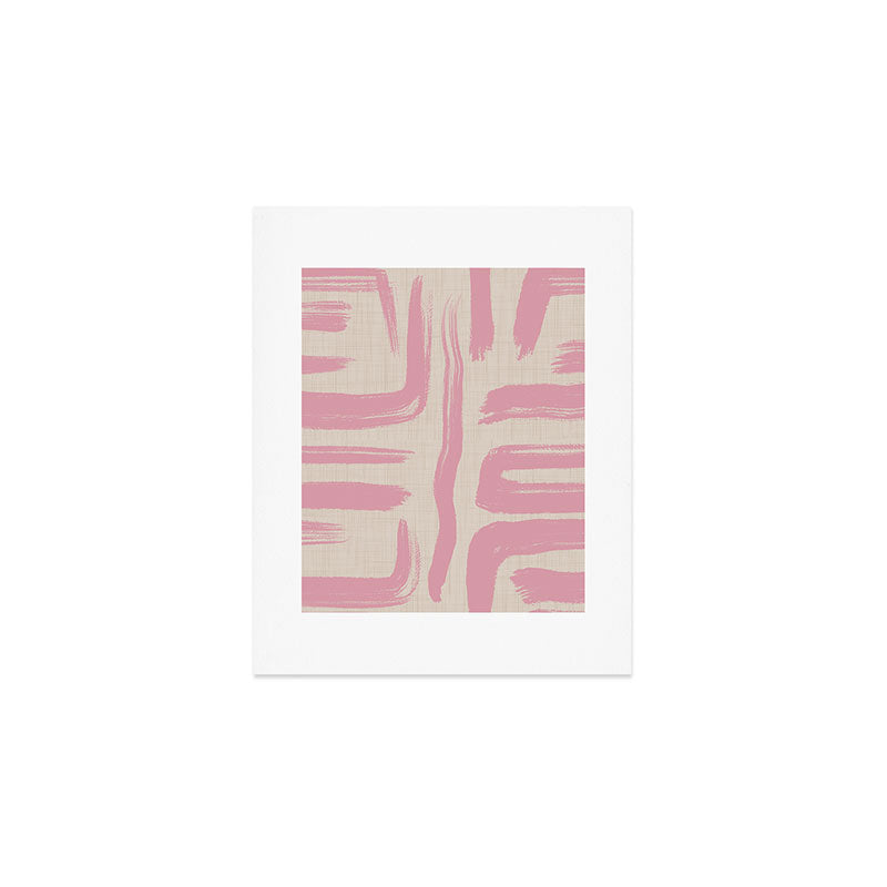 Blush Brushstrokes - Abstract Mid Century Modern Art Print Gallery Image 1