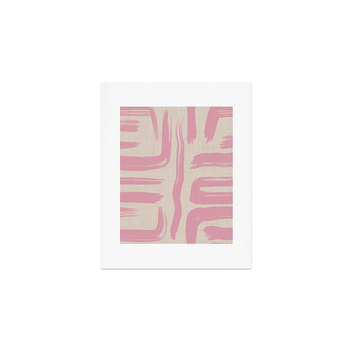Blush Brushstrokes - Abstract Mid Century Modern Art Print Gallery Image 1