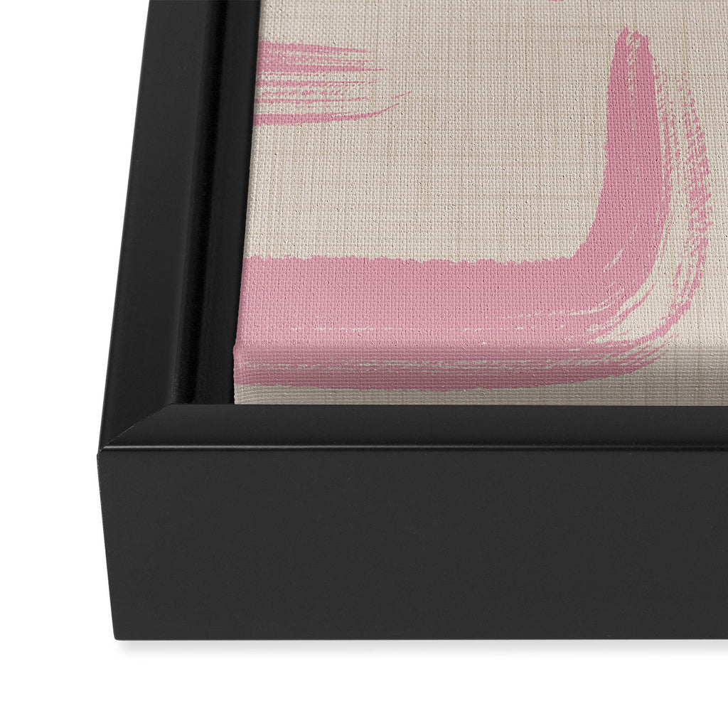 Blush Brushstrokes - Abstract Mid Century Modern Framed Canvas Print Gallery Image 3