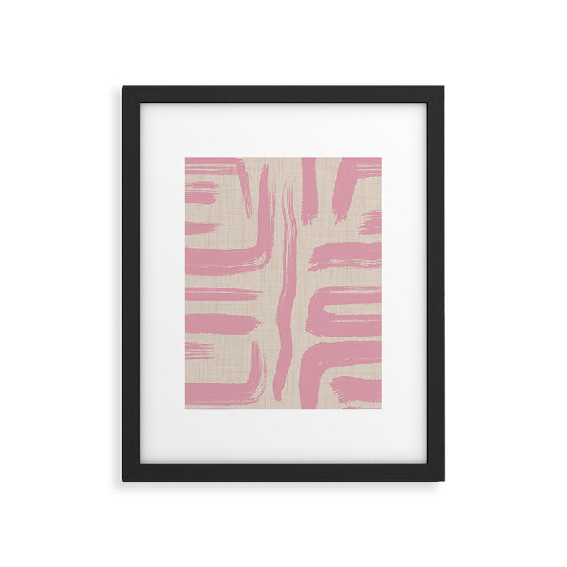 Blush Brushstrokes - Abstract Mid Century Modern Framed Art Print Gallery Image 6