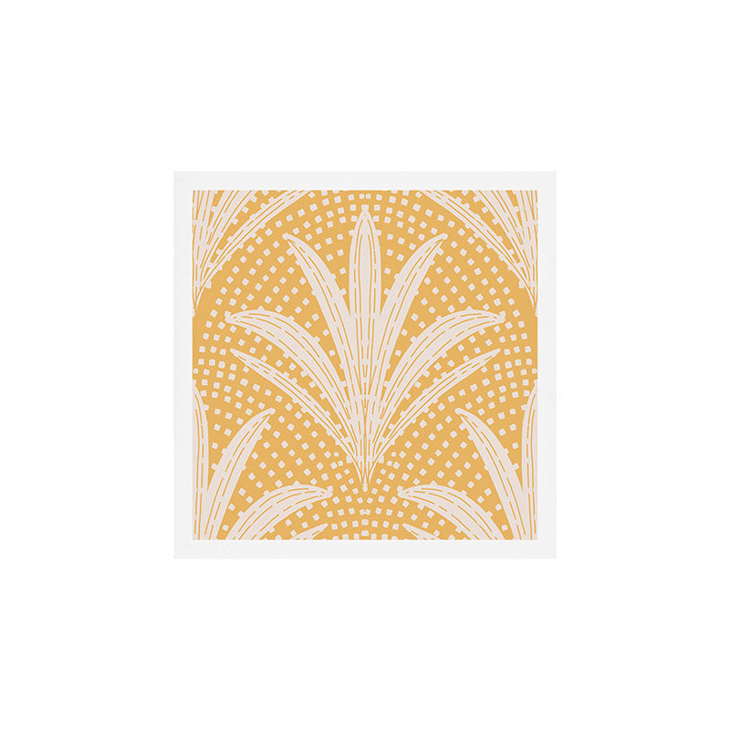 Boho Rustic Palm Radiance Butter Yellow Art Print Gallery Image 1
