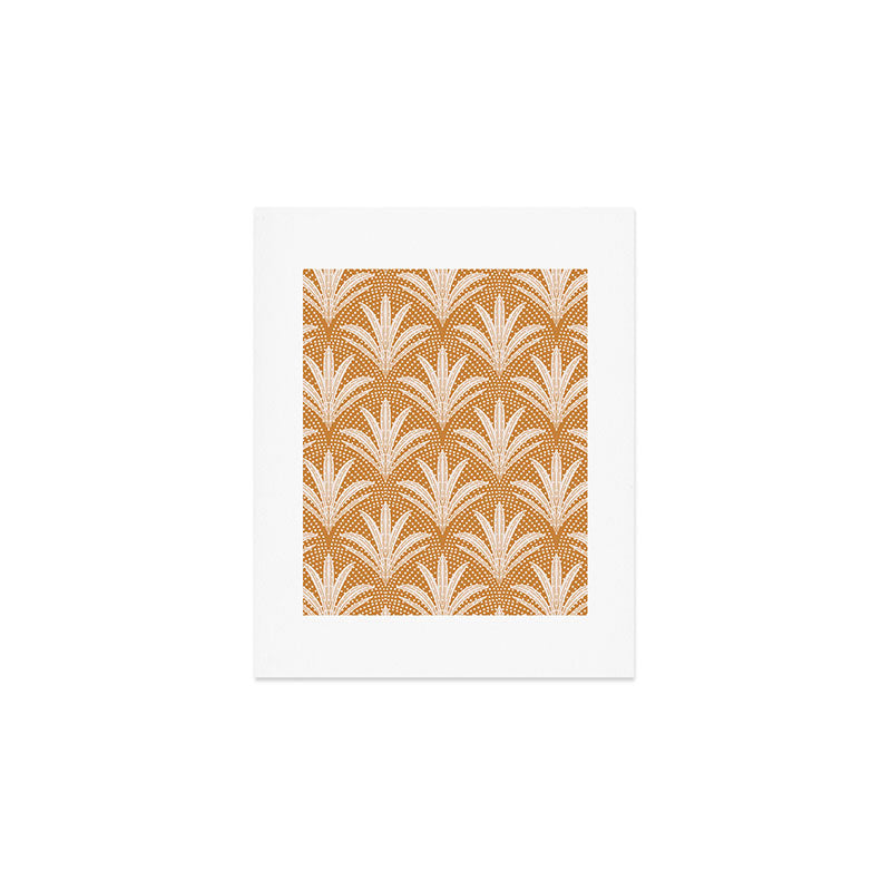 Boho Rustic Palm Radiance Caramel Brown Art Print Gallery Image 1