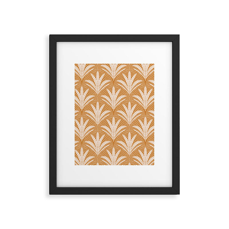 Boho Rustic Palm Radiance Caramel Brown Framed Art Print Gallery Image 6