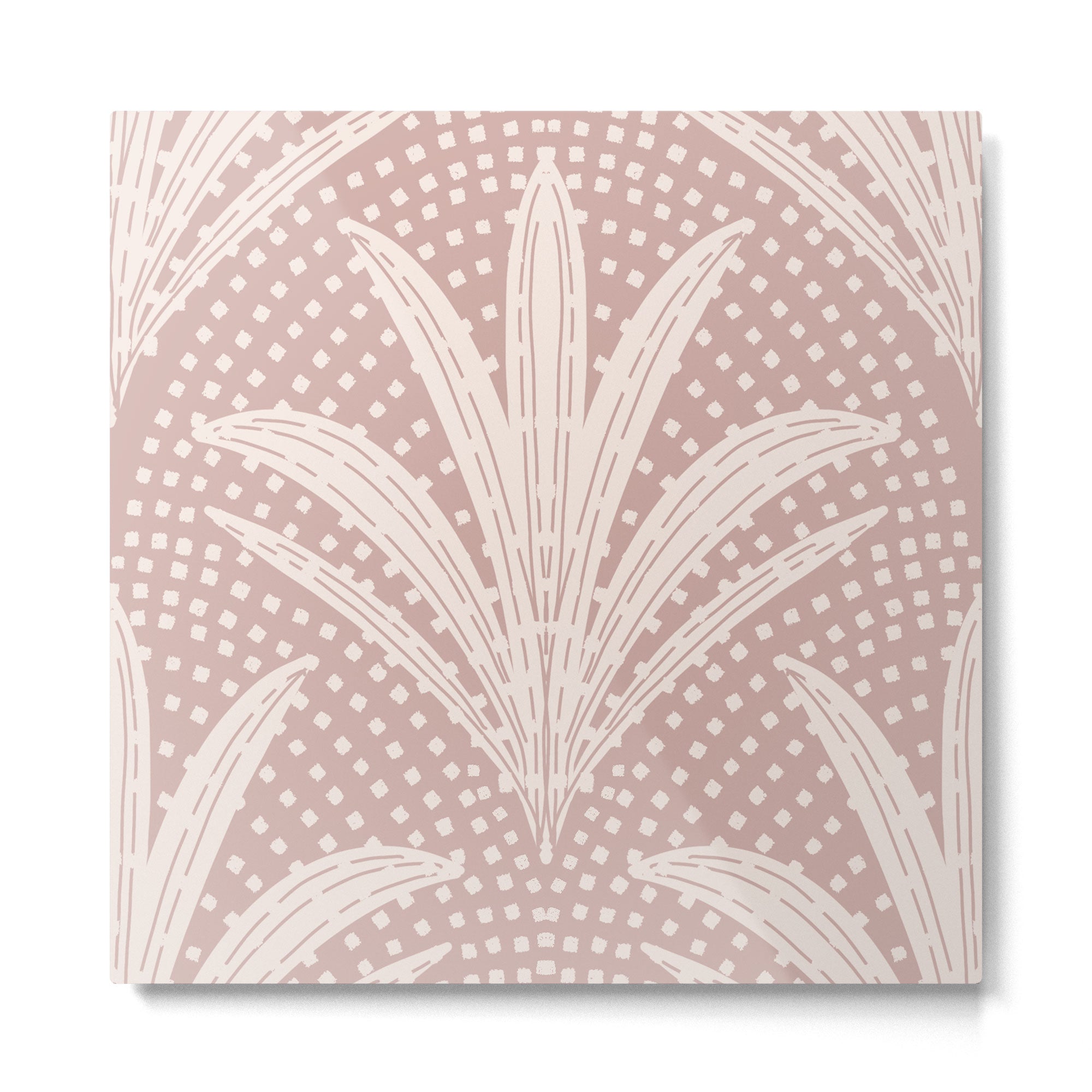 Boho Rustic Palm Radiance Mauve Metal Print Gallery Image 2