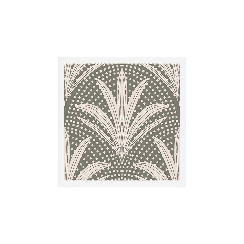 Boho Rustic Palm Radiance Muted Grey Art Print Gallery Image 1