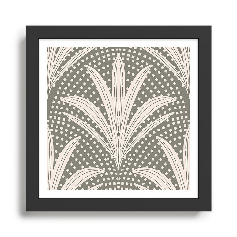 Boho Rustic Palm Radiance Muted Grey Framed Art Print Gallery Image 1