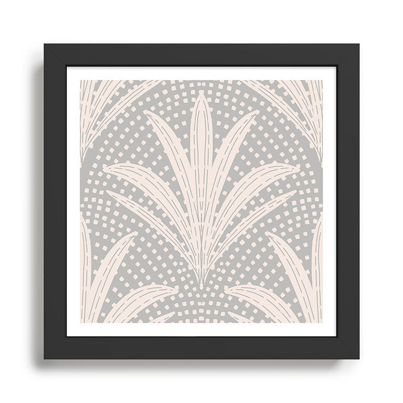 Boho Rustic Palm Radiance Soft Grey Framed Art Print Gallery Image 1