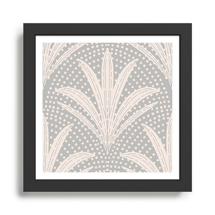 Boho Rustic Palm Radiance Soft Grey Framed Art Print Gallery Image 1