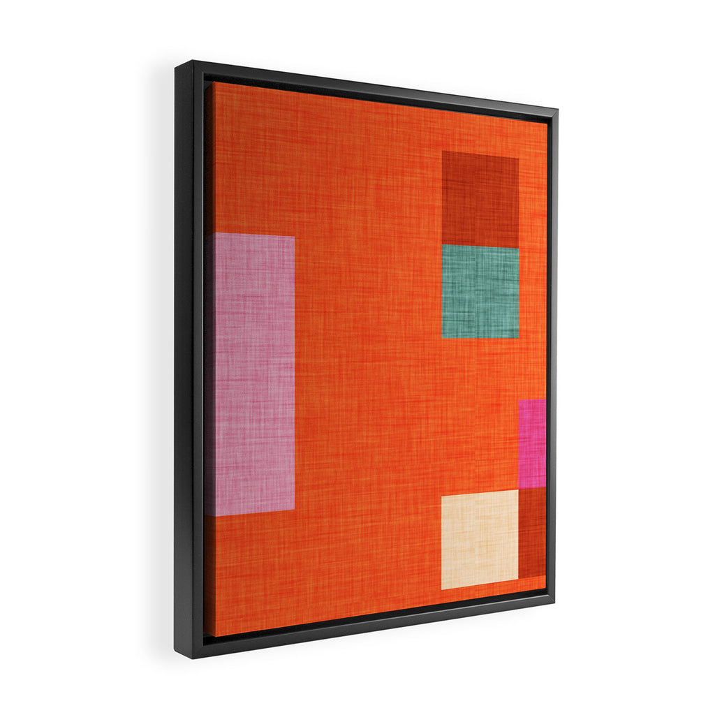 Bold Minimalism Orange Framed Canvas Print Gallery Image 2