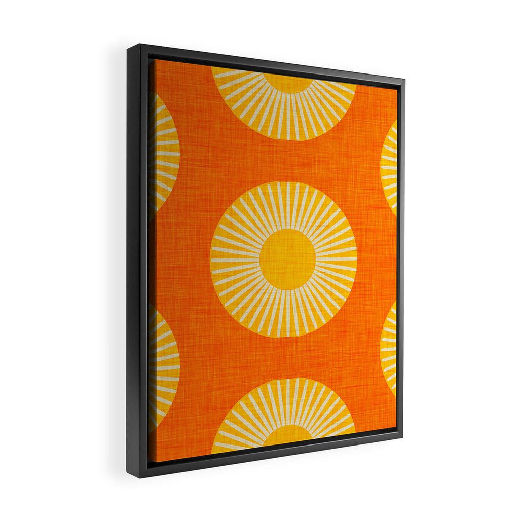Earth Mod Abstract Sun Orange Framed Canvas Print Gallery Image 2
