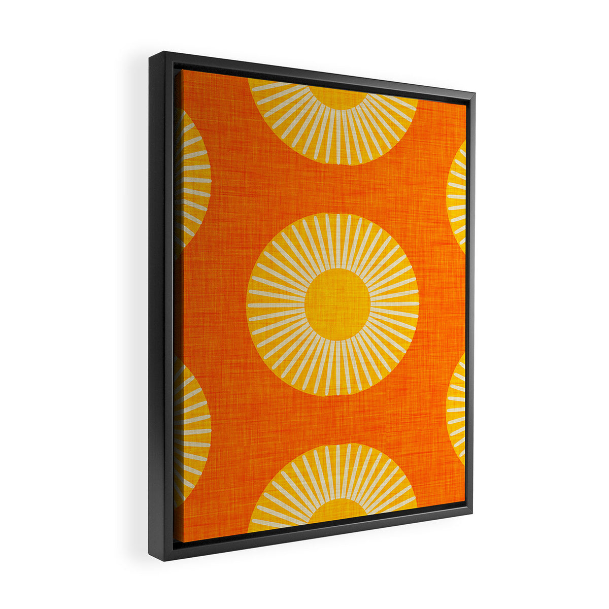Earth Mod Abstract Sun Orange Framed Canvas Print Gallery Image 2