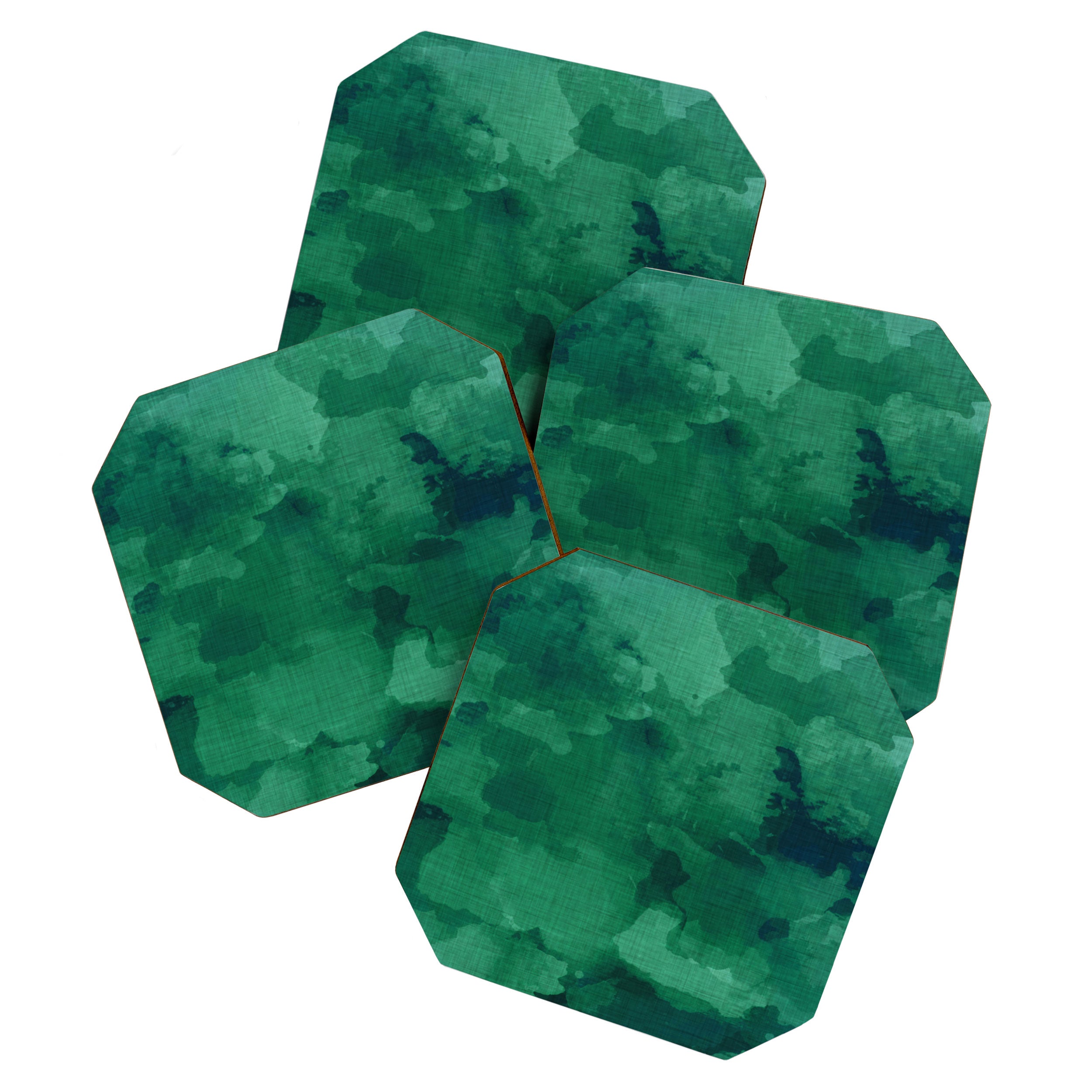 emerald watercolor Coaster Gallery Image 1